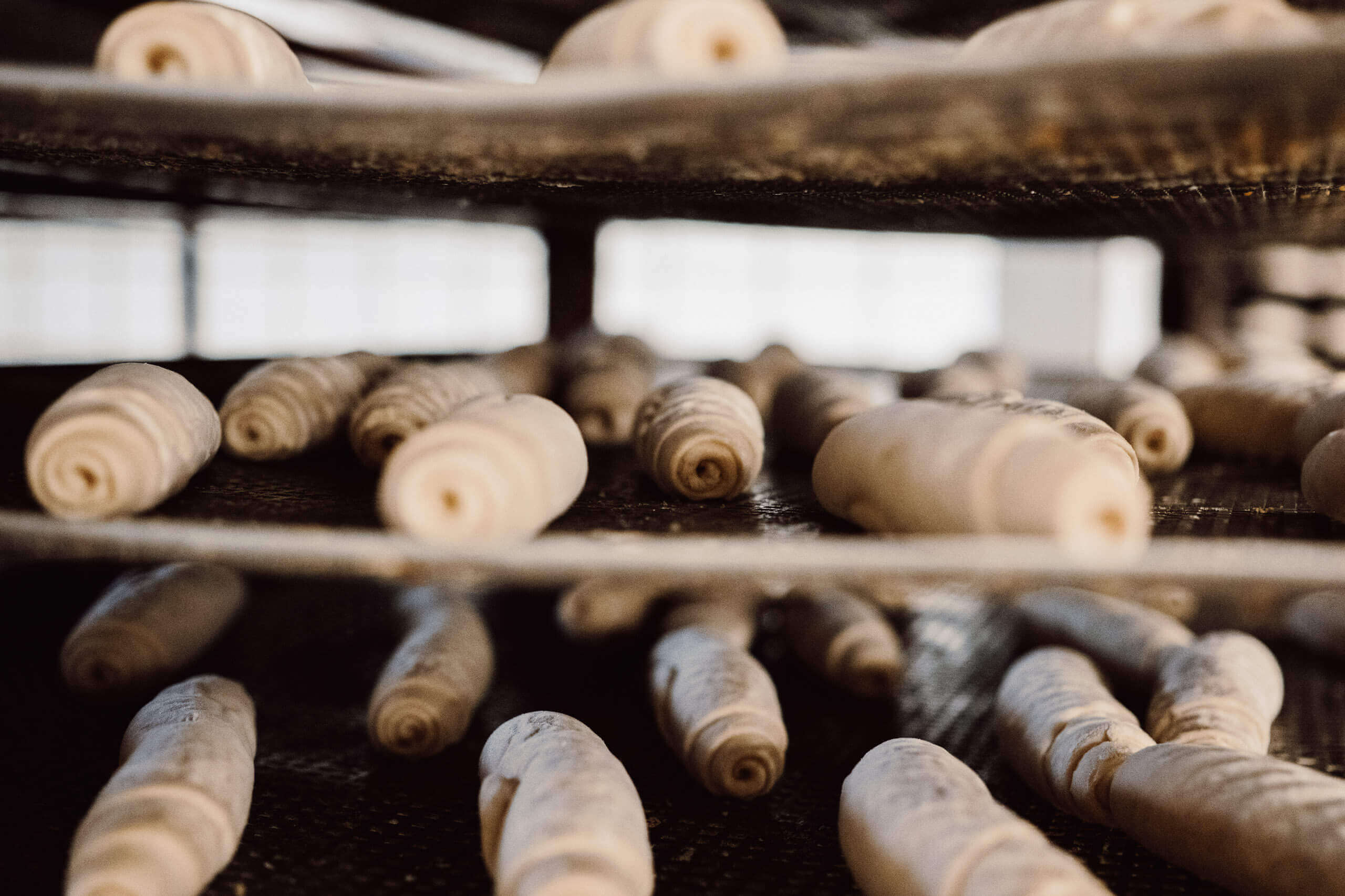Kornspitz-Teiglinge in der handwerklichen Herstellung in der Bäckerei Ebner
